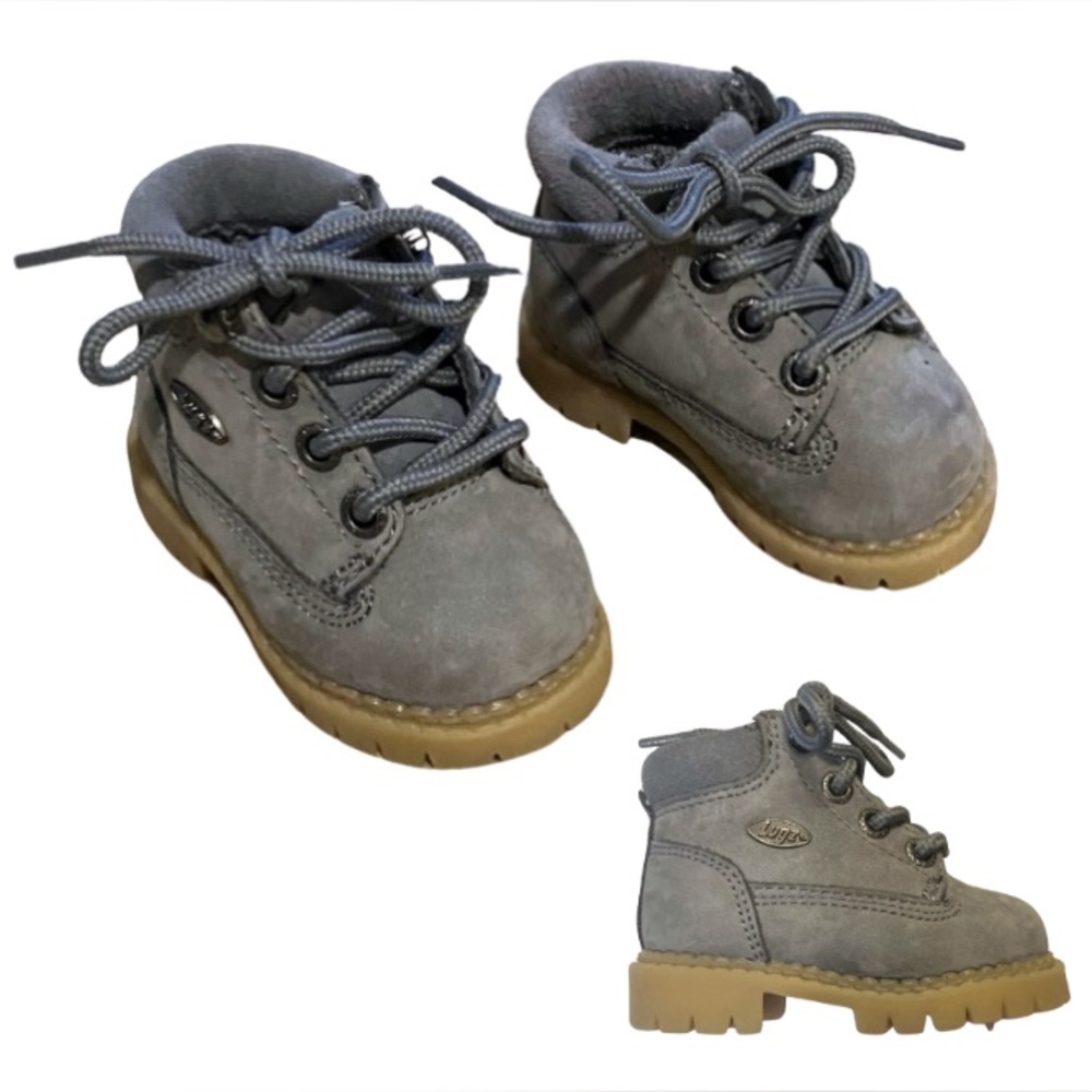 Lugz Baby Insulated Leather Chukka  Boots 2‎ Gray Boys Girls Unisex